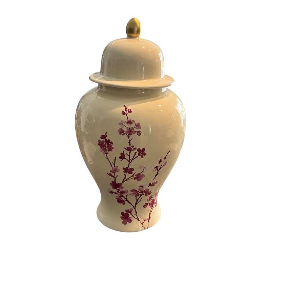 New Z Gallerie Cherry Blossom Ginger Jar 15.5” $100 Pink